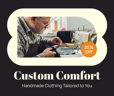 Discount on Hand-Sewn Craft Clothing Facebook Design Template