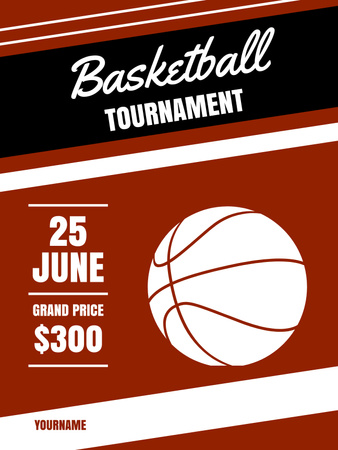 Platilla de diseño Basketball Game Announcement with Sports Ball Poster US
