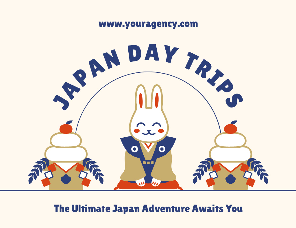 Designvorlage Ultimate Japan Adventures für Thank You Card 5.5x4in Horizontal