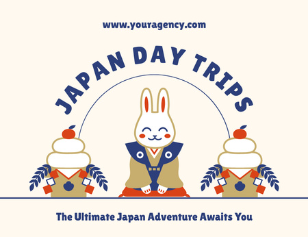 Ontwerpsjabloon van Thank You Card 5.5x4in Horizontal van Aanbieding reis naar Japan