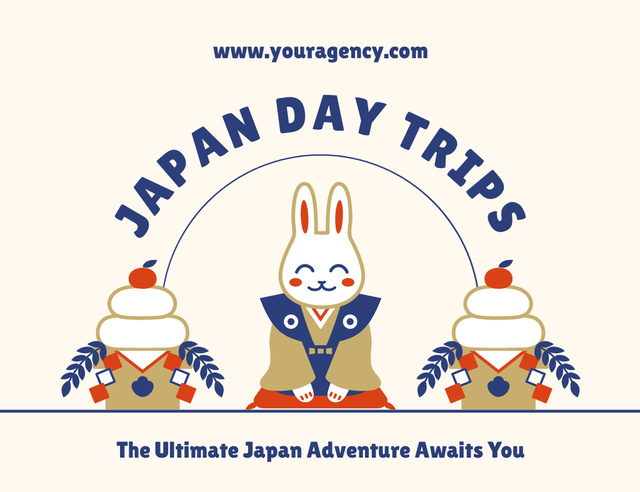 Ultimate Japan Adventures Thank You Card 5.5x4in Horizontal Design Template