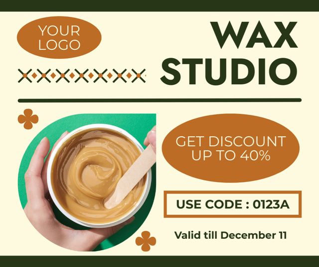 Offer Discounts on Waxing Studio Services Facebookデザインテンプレート