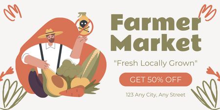Selling Locally Produced Farm Vegetables Twitter Design Template