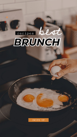 Fried Eggs for Late Brunch Instagram Story Design Template