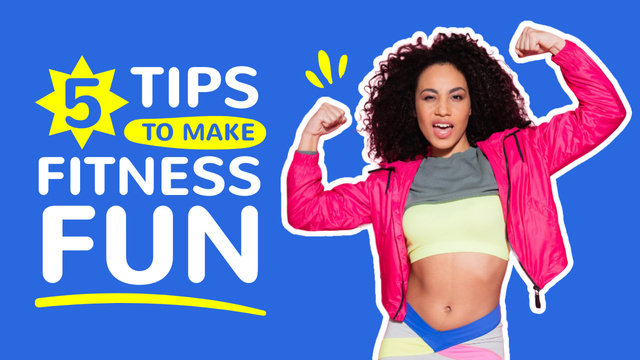 Set Of Best Tips to Make Fitness Fun Youtube Thumbnail – шаблон для дизайна