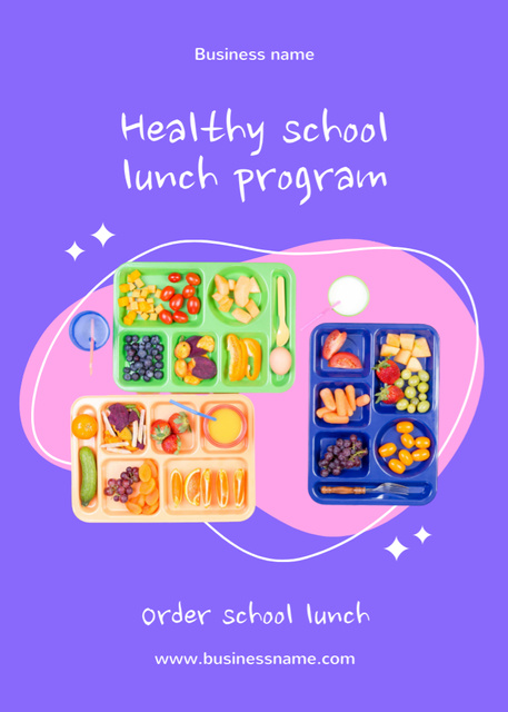 Modèle de visuel Abundant School Food Service Offer Online - Flayer