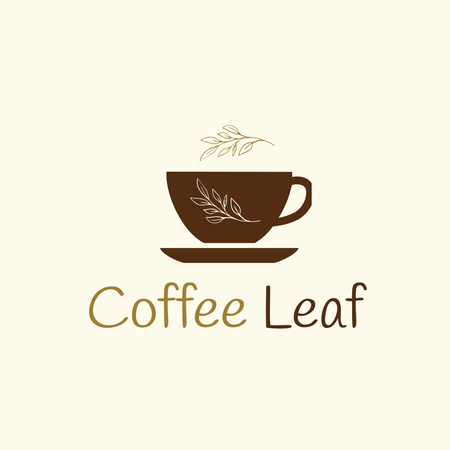 Soothing Cafe Ad with Cup of Coffee Logo 1080x1080pxデザインテンプレート