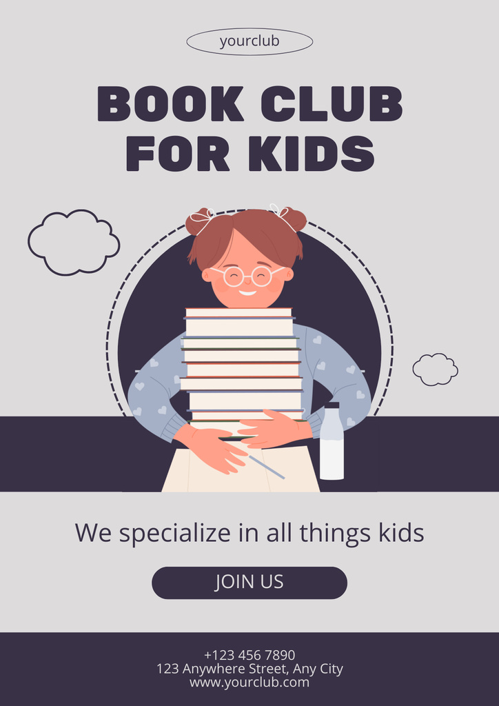 Book Club for Kids Ad Poster Modelo de Design