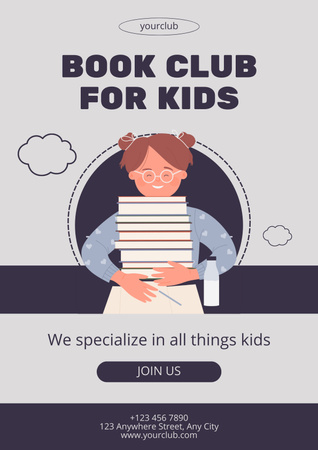 Könyvklub gyerekeknek hirdetése Poster tervezősablon