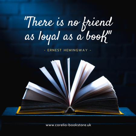 Reading Quote Open Book Pages Instagram AD Design Template
