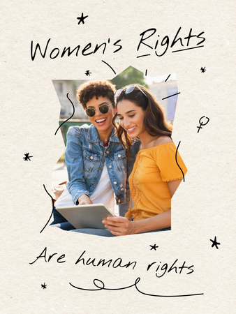 Platilla de diseño Awareness about Women's Rights with Smiling Women Poster US