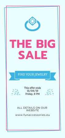 Jewelry sale with Ring in blue Flyer DIN Large Design Template