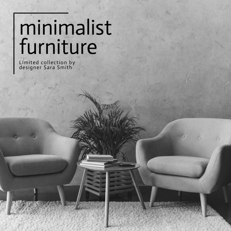 Elegant Furniture Pieces Offer In Gray Instagram Design Template