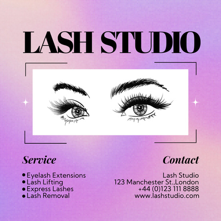 Template di design Eyelash Care Studio Service Offer Instagram