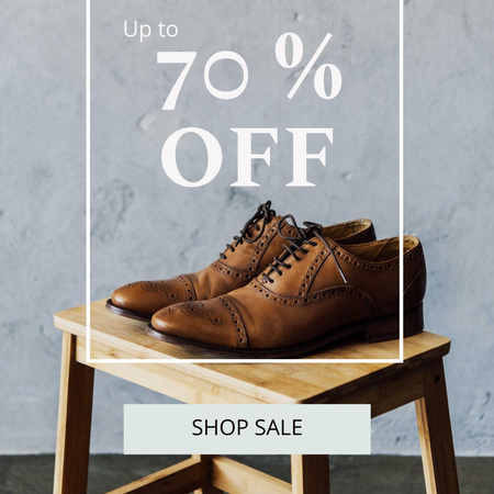Ontwerpsjabloon van Instagram AD van Sale of Men's Shoes Collection