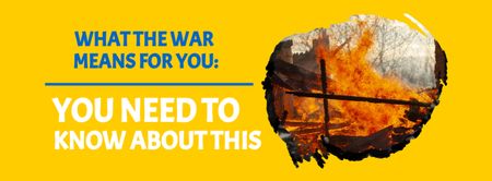 Template di design consapevolezza sulla guerra in ucraina Facebook cover