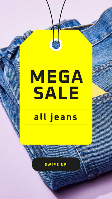 Fashion Sale Ad with Blue Jeans Instagram Story Šablona návrhu