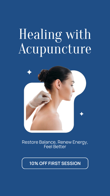 Discount On First Session Of Acupuncture Instagram Story Tasarım Şablonu