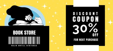 Platilla de diseño Discount in Book Store for Next Purchase Coupon 3.75x8.25in