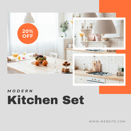 Modern Kitchen Set Discount Offer Instagram Design Template