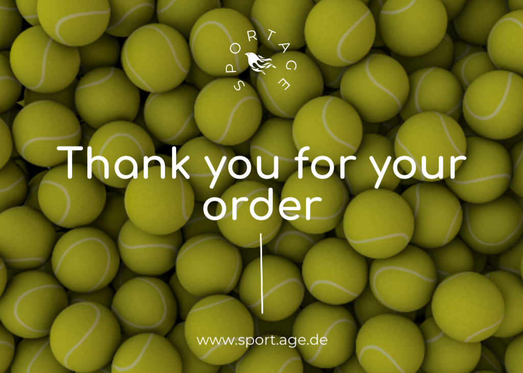Thankful Phrase on Background of Tennis Balls Postcard 5x7in – шаблон для дизайну
