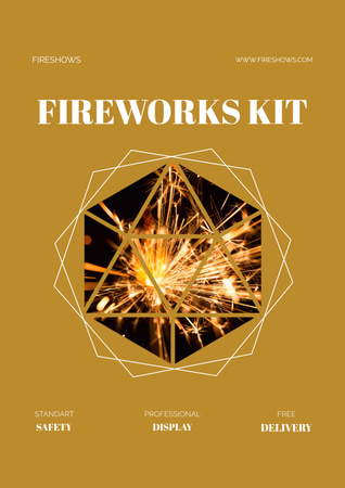 Tűzijátékkészlet eladási ajánlat Poster tervezősablon
