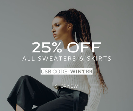 Winter Sale of Sweaters and Skirts Facebook Design Template