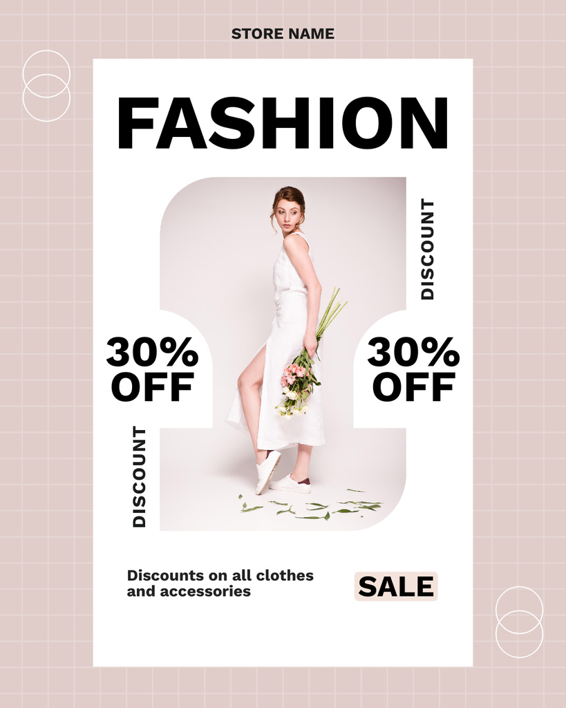 Designvorlage Fashion Stylish Collection Sale Announcement for Women für Instagram Post Vertical