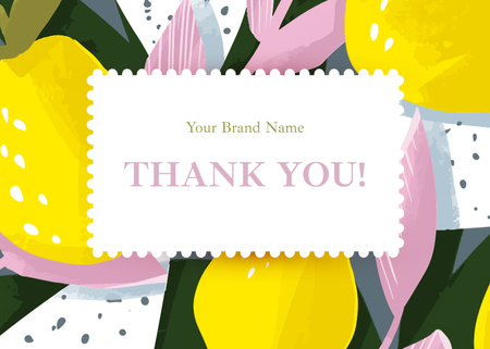 Thankful Phrase with Bright Abstract Pattern Postcard 5x7in Modelo de Design