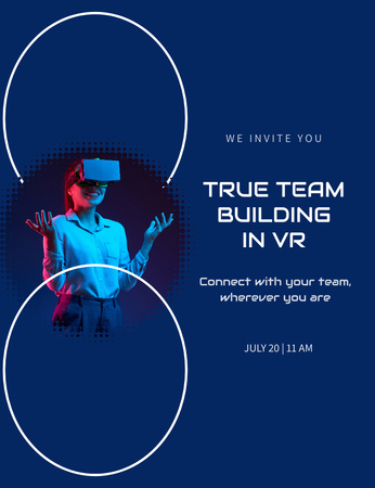 Plantilla de diseño de anuncio del equipo virtual building Invitation 13.9x10.7cm 