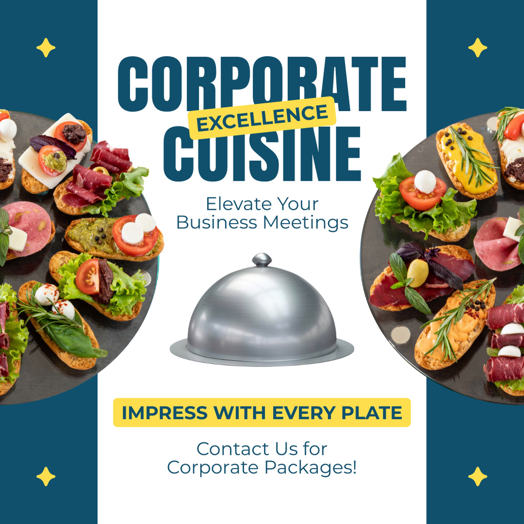 Corporate Cuisine and Catering Services Instagram Design Template