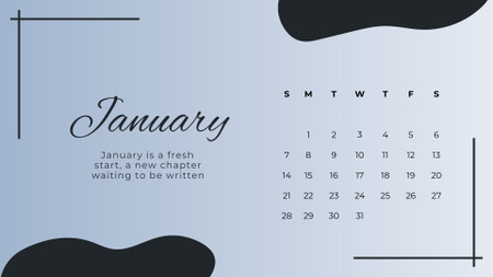 Abstract Illustrations on Colorful Gradients Calendar Design Template