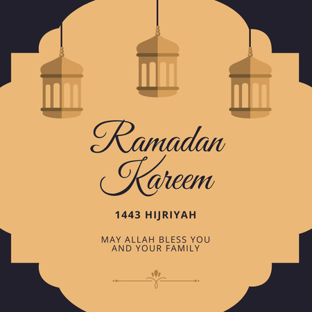 Ramadánský pozdrav s lucernami Instagram Šablona návrhu