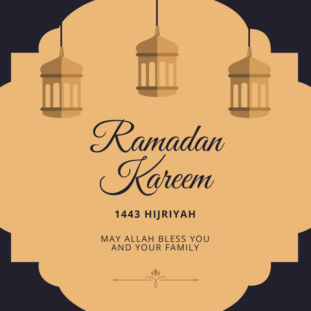 Plantilla de diseño de Ramadan Greeting with Lanterns Instagram 