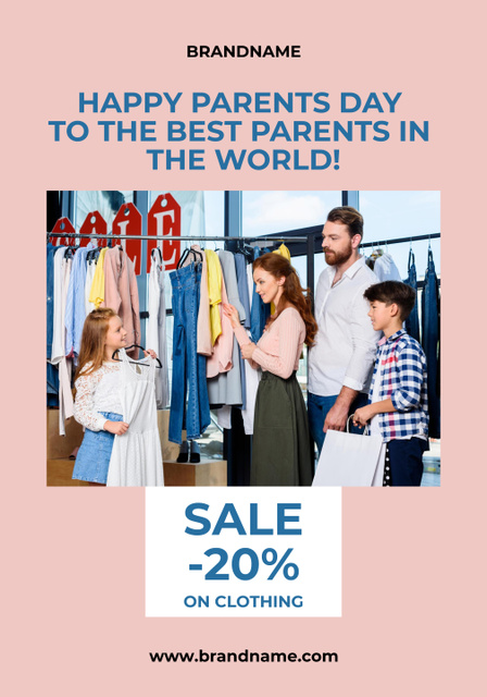 Plantilla de diseño de Parent's Day Holiday Clothing Sale with Discount Poster 28x40in 