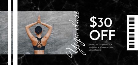 Plantilla de diseño de Discount Offer on Yoga Classes Coupon Din Large 