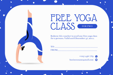 Designvorlage Free Yoga Classes Announcement für Gift Certificate