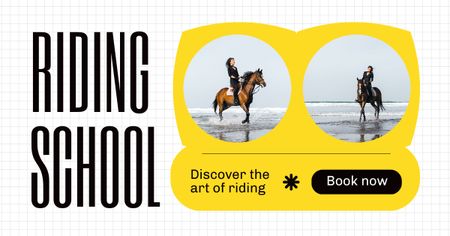 Modèle de visuel Ouverture de l'Art de l'Equitation à l'Ecole Equestre - Facebook AD