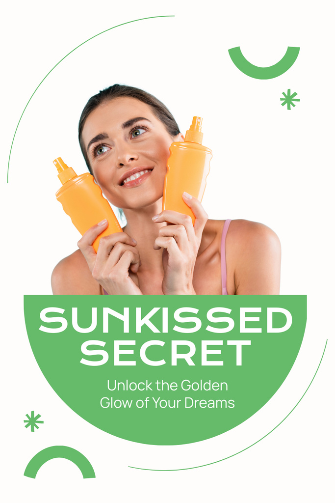 Ontwerpsjabloon van Pinterest van Secret Tanning Cosmetics Sale