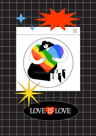 Template di design Amplificare la tolleranza LGBT con splendide opere d'arte Poster