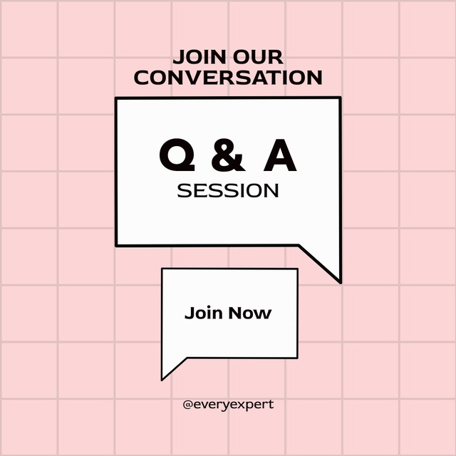 Q&A Session Invitation with Message Bubble Icon on Pink Instagram Design Template