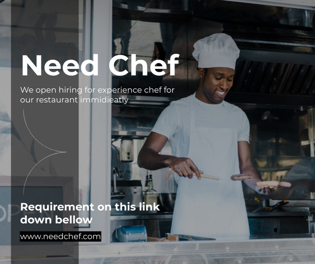 Chef Job Vacancy Announcement Facebook Πρότυπο σχεδίασης