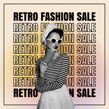 Retro Fashion Sale Announcement Instagram tervezősablon