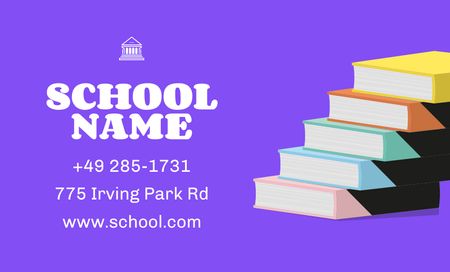 Advertisement for Educational Institution for Children Business Card 91x55mm Design Template