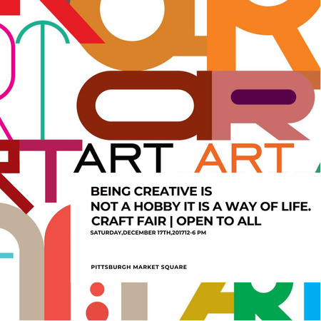 Creativity Quote on colorful Letters Instagram AD tervezősablon