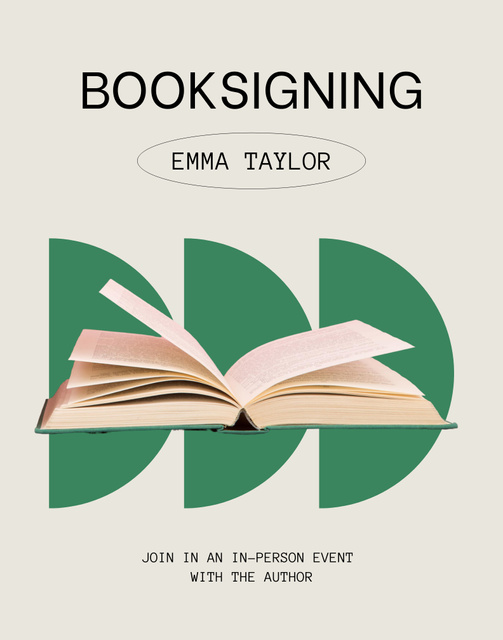 Celebrated Book Signing Announcement Poster 22x28in Design Template