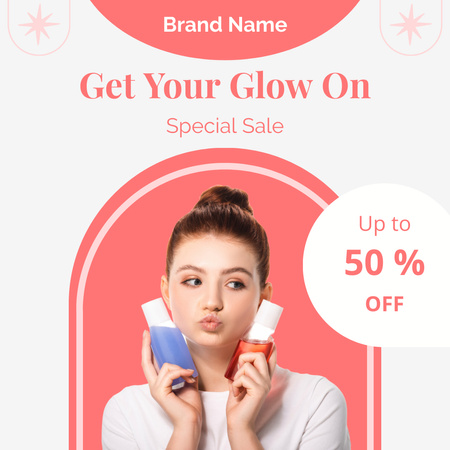 Beauty Products With Discount For Teen Instagram Design Template