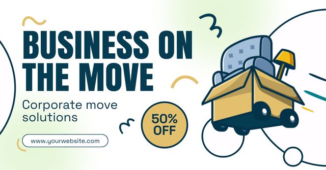 Offer of Moving Services for Business Companies Facebook AD Modelo de Design