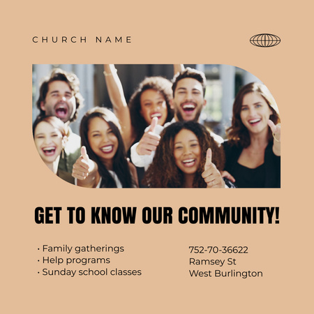 Church Community Acquaintance Promotion Animated Post Design Template
