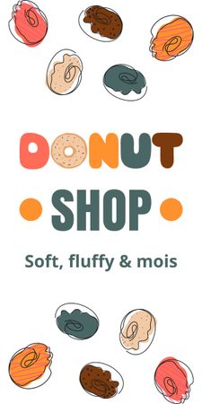 Забавная реклама о продаже пончиков Graphic – шаблон для дизайна